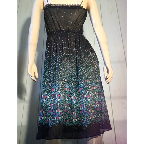 VTG DISCO-meets-BOHO Floral Border Print Dress - Picture 8 of 8